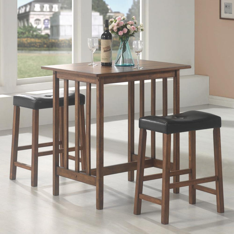 Oleander 3-piece Counter Height Dining Table Set Nut Brown image
