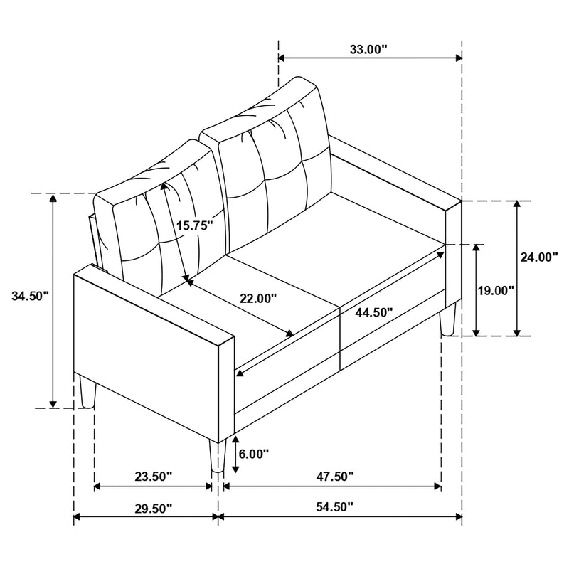 Bowen Stationary Loveseat