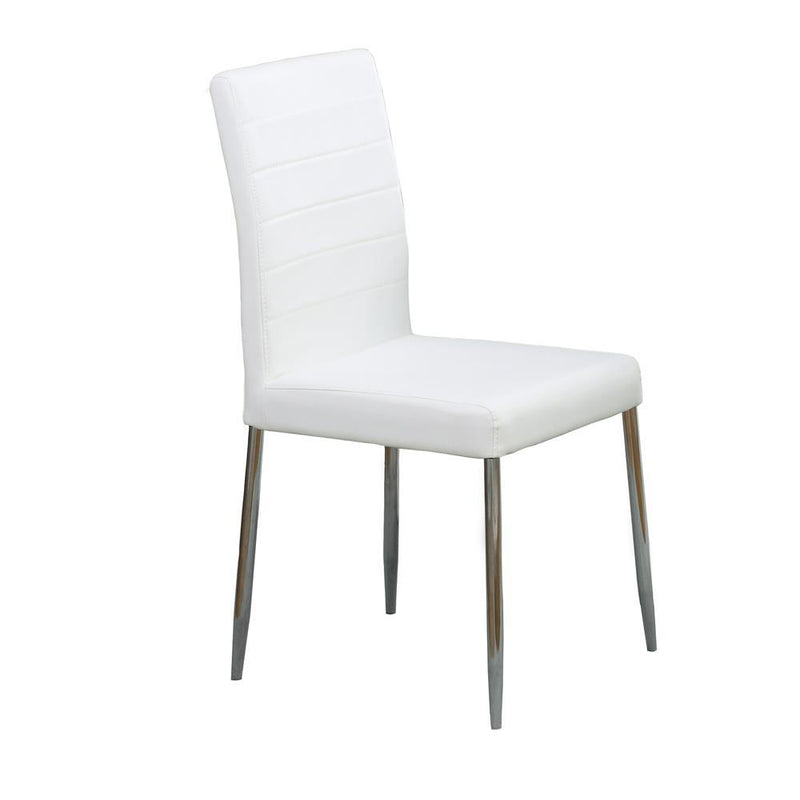 Vance White and Chrome Dining Chair