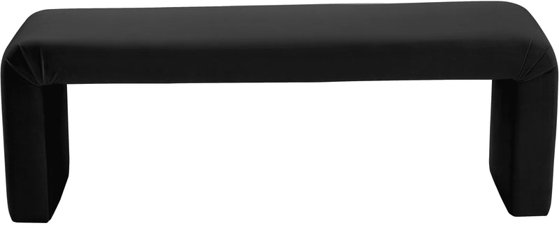 Minimalist Black Velvet Bench