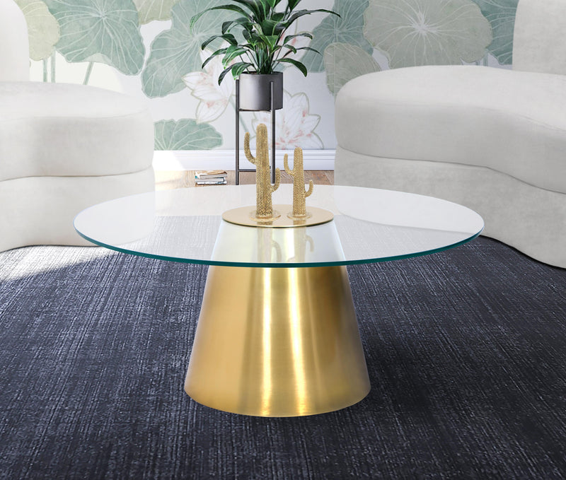 Glassimo Brushed Gold Coffee Table