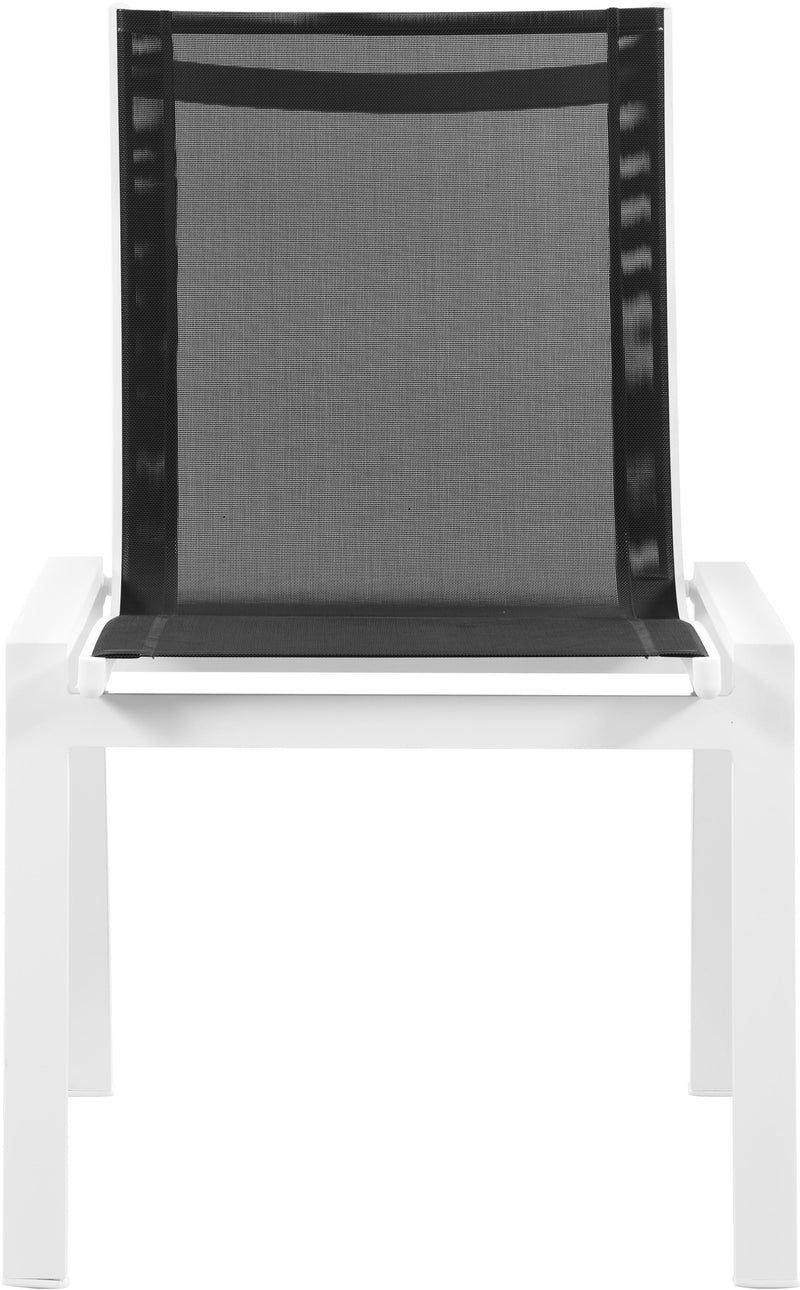 Nizuc Black Mesh Waterproof Fabric Outdoor Patio Aluminum Mesh Dining Chair