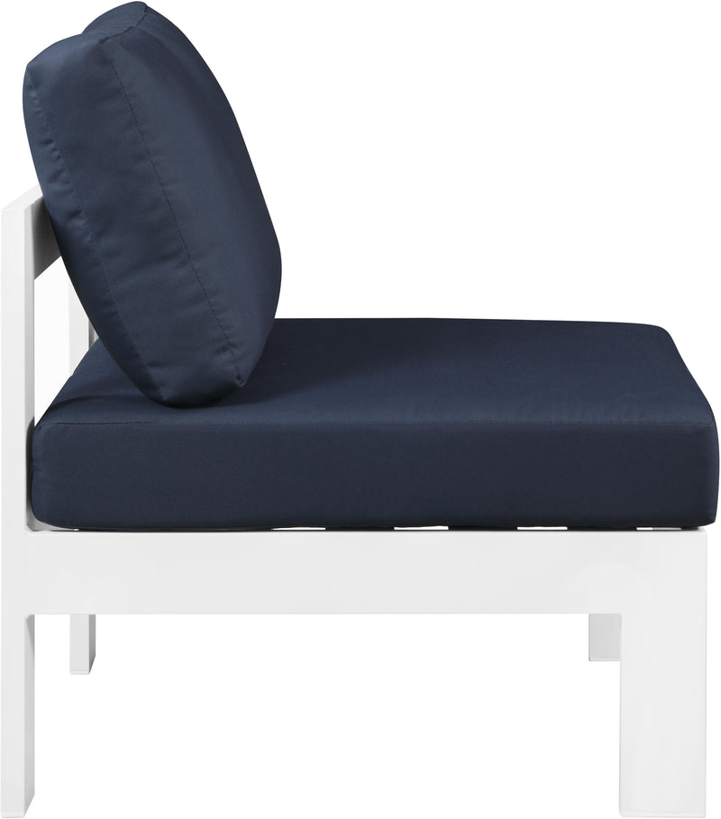 Nizuc Navy Waterproof Fabric Outdoor Patio Aluminum Armless Chair