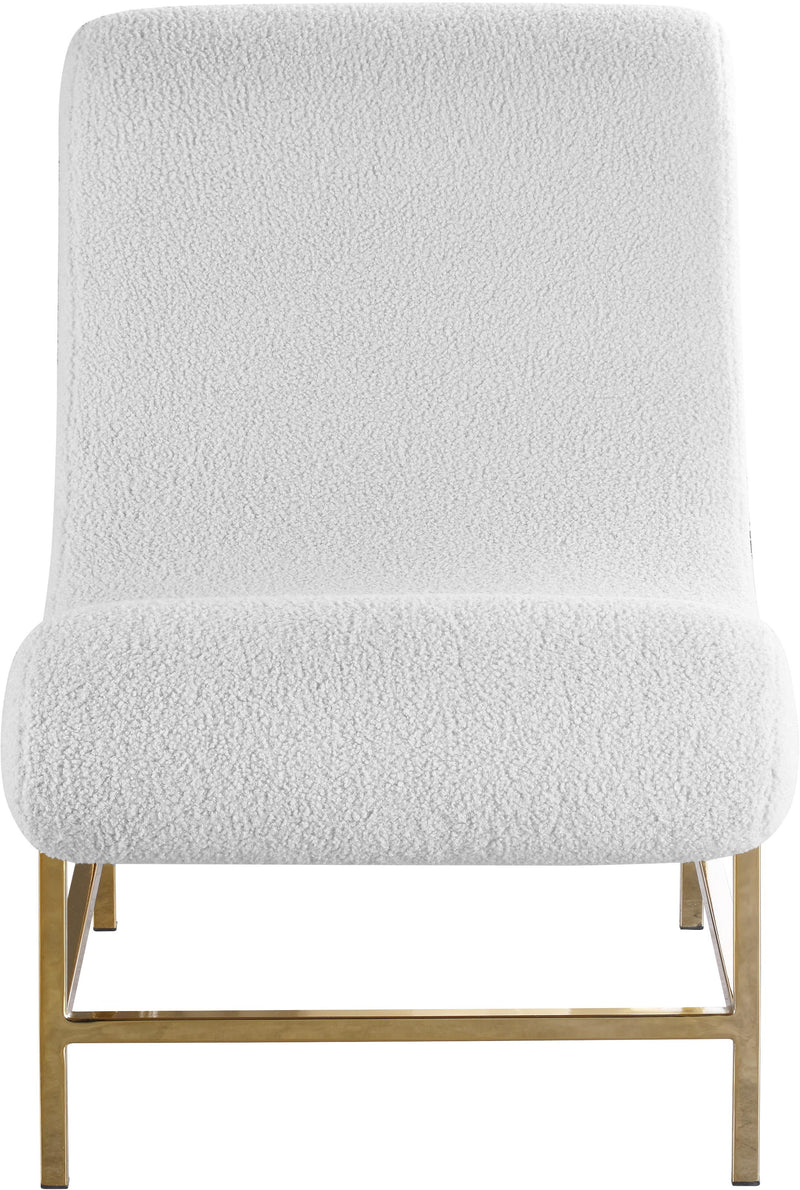 Nube White Faux Sheepskin Fur Accent Chair
