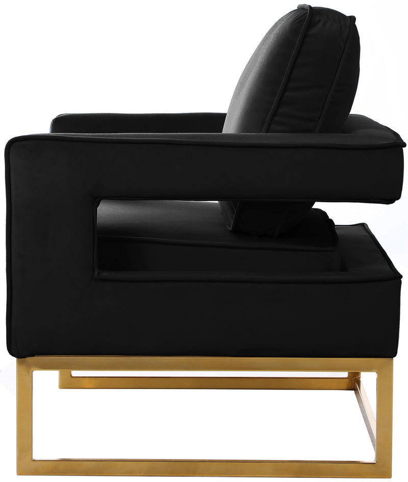 Noah Black Velvet Accent Chair