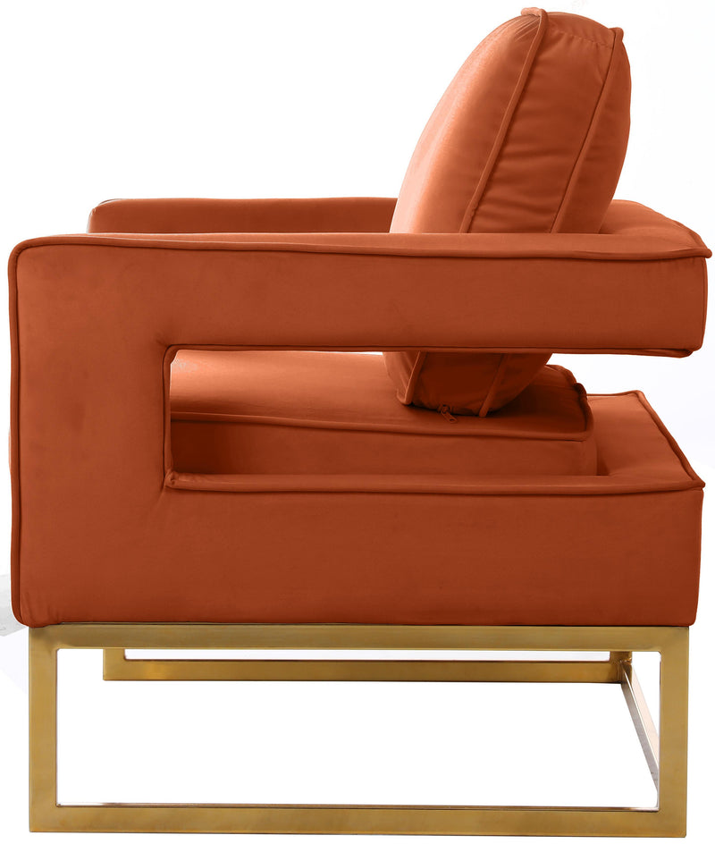 Noah Cognac Velvet Accent Chair