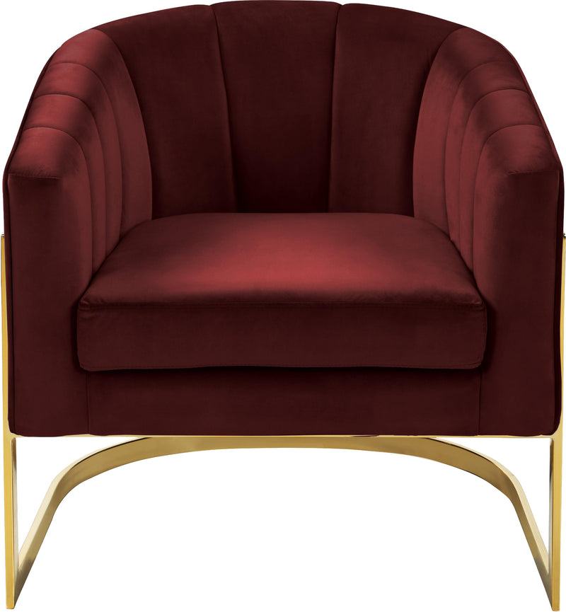 Carter Burgundy Velvet Accent Chair