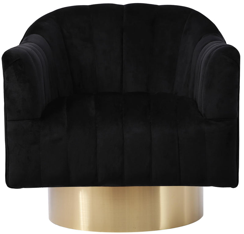 Farrah Black Velvet Accent Chair