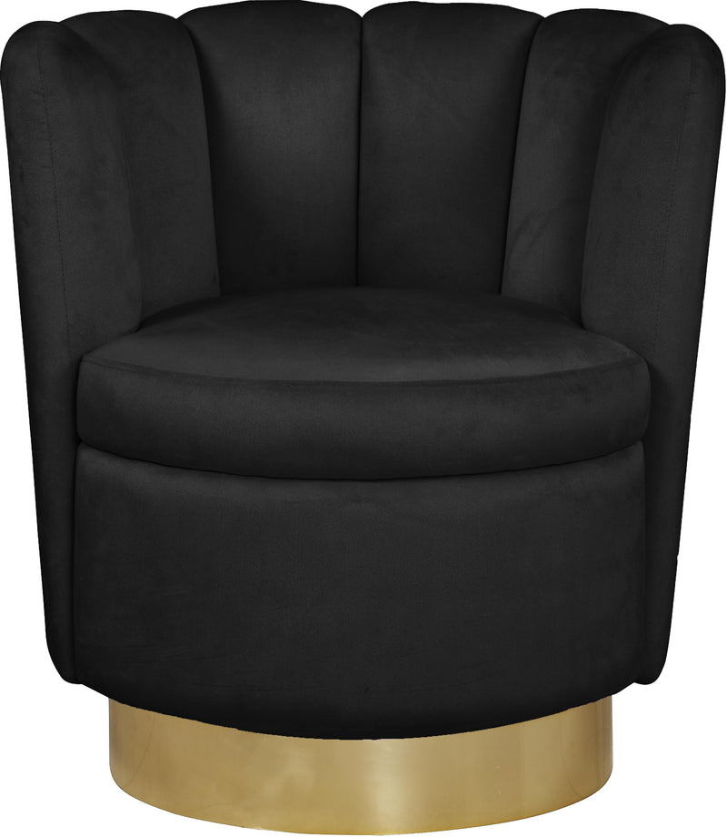 Lily Black Velvet Accent Chair
