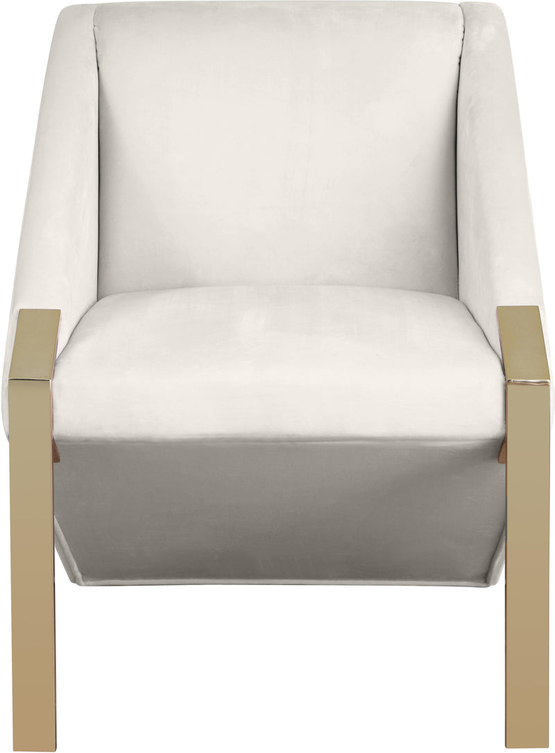 Rivet Cream Velvet Accent Chair