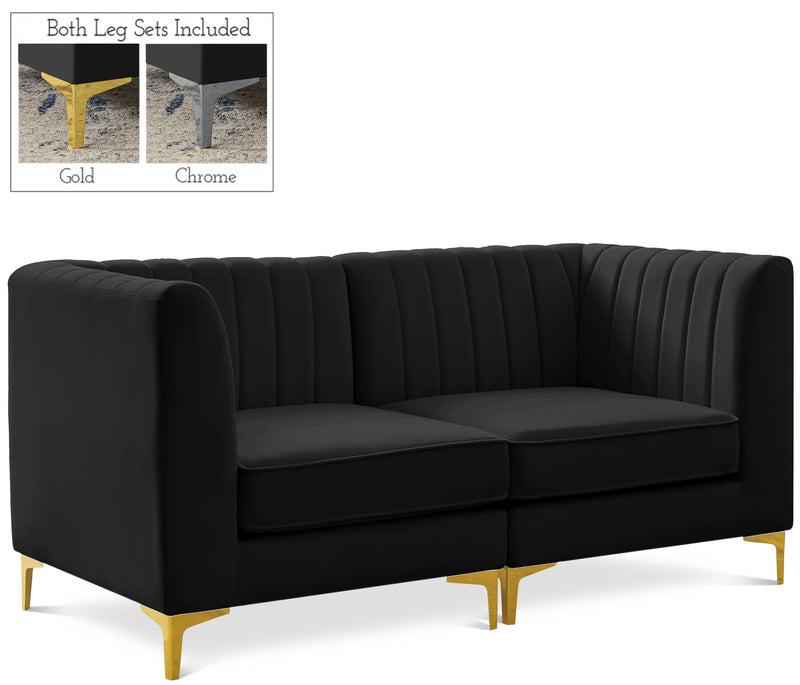 Alina Black Velvet Modular Sofa