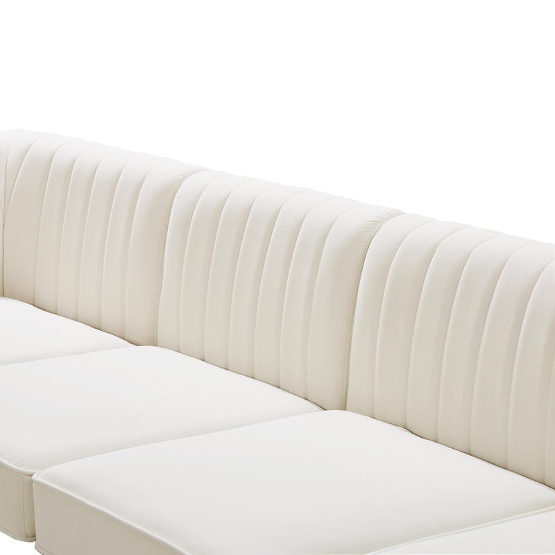 Alina Cream Velvet Modular Sectional