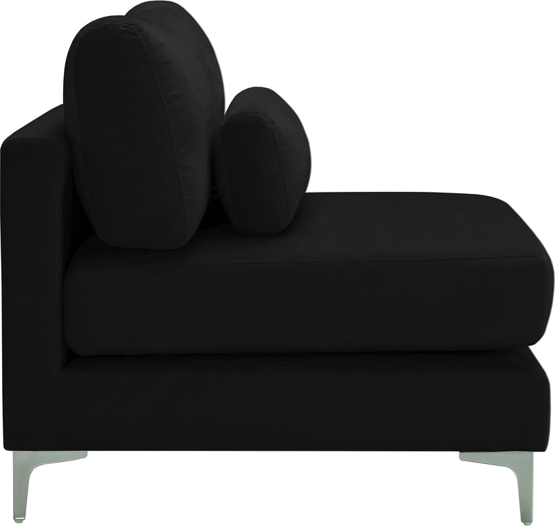 Julia Black Velvet Modular Armless Chair