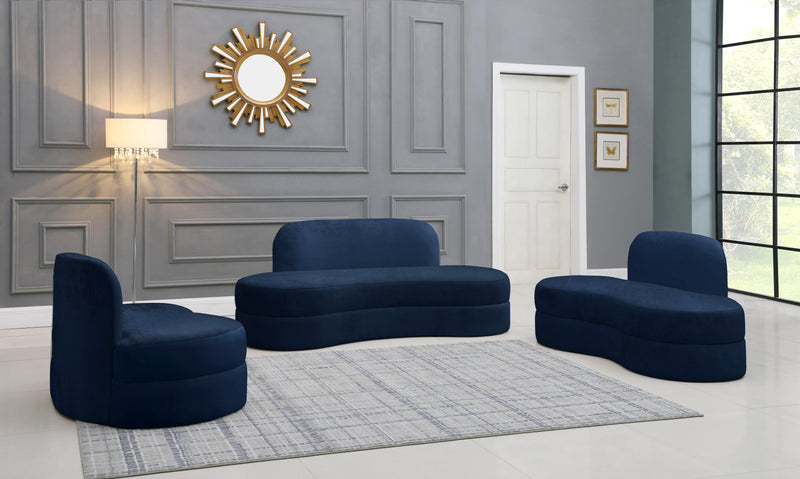 Mitzy Navy Velvet Loveseat