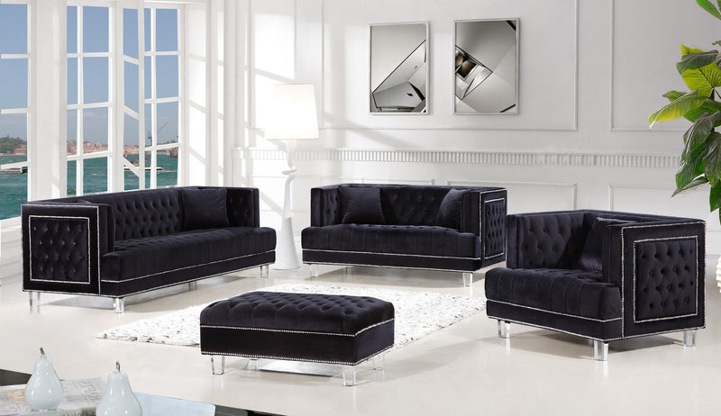 Lucas Black Velvet Sofa