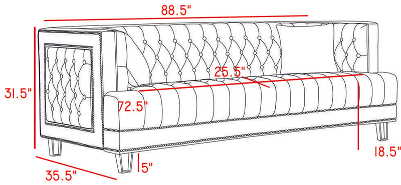 Lucas Grey Velvet Sofa