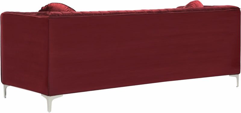 Isabelle Burgundy Velvet Sofa