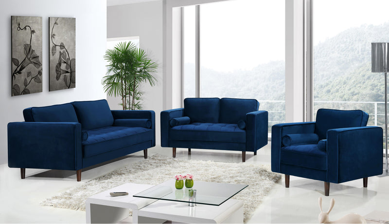 Emily Navy Velvet Sofa