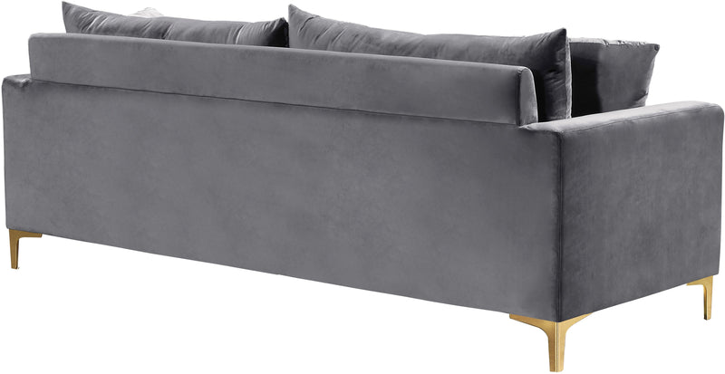 Naomi Grey Velvet Sofa