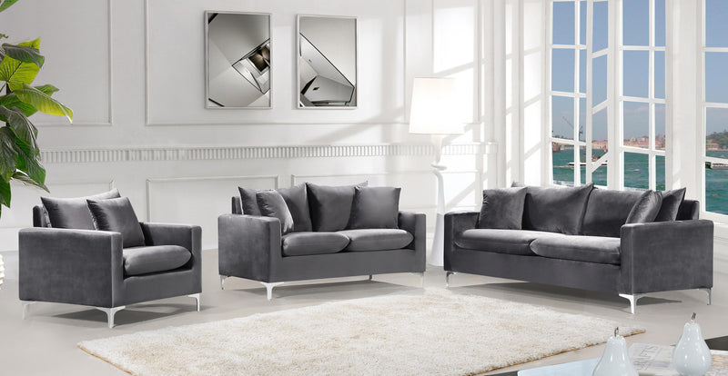 Naomi Grey Velvet Sofa