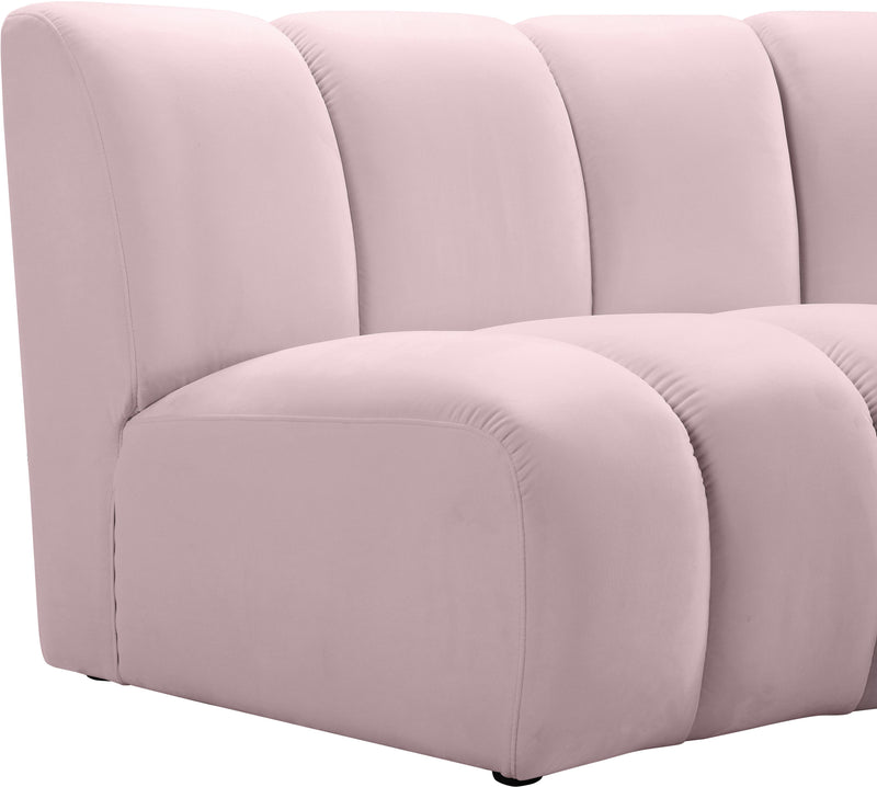 Infinity Pink Velvet 9pc. Modular Sectional