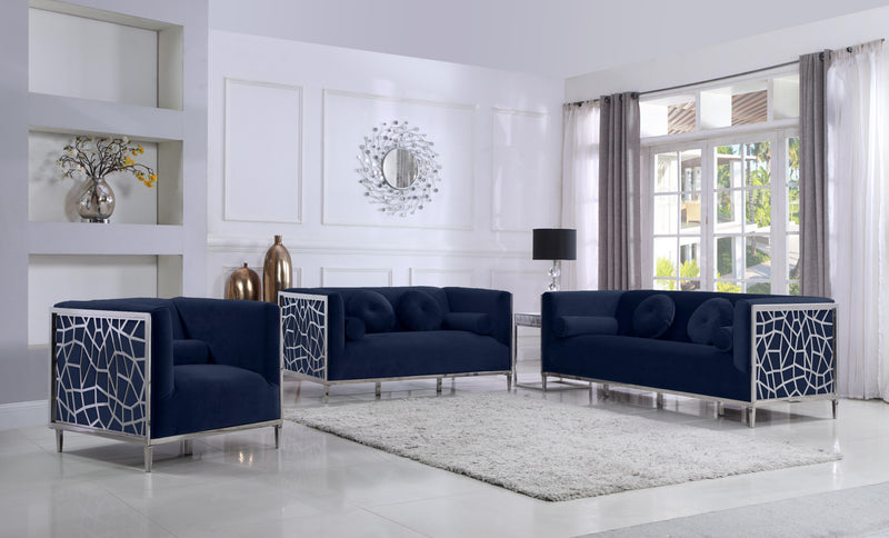 Opal Navy Velvet Sofa