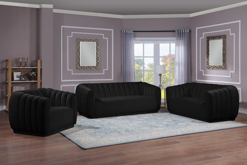 Dixie Black Velvet Sofa