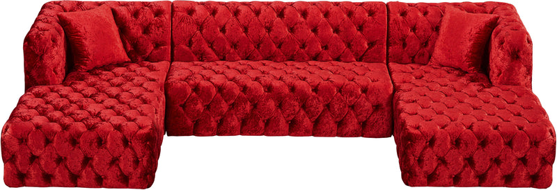 Coco Red Velvet 3pc. Sectional (3 Boxes)