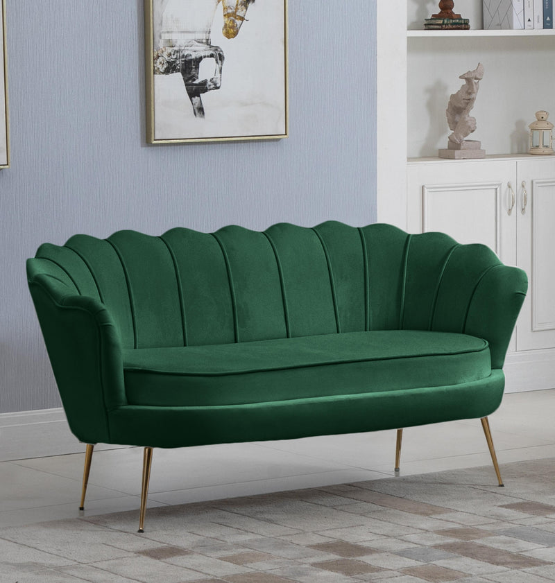 Gardenia Green Velvet Loveseat