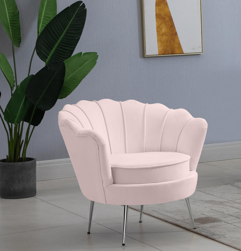 Gardenia Pink Velvet Chair