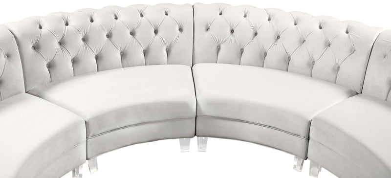 Anabella Cream Velvet 5pc. Sectional