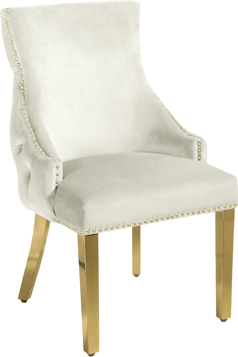 Tuft Cream Velvet Dining Chair