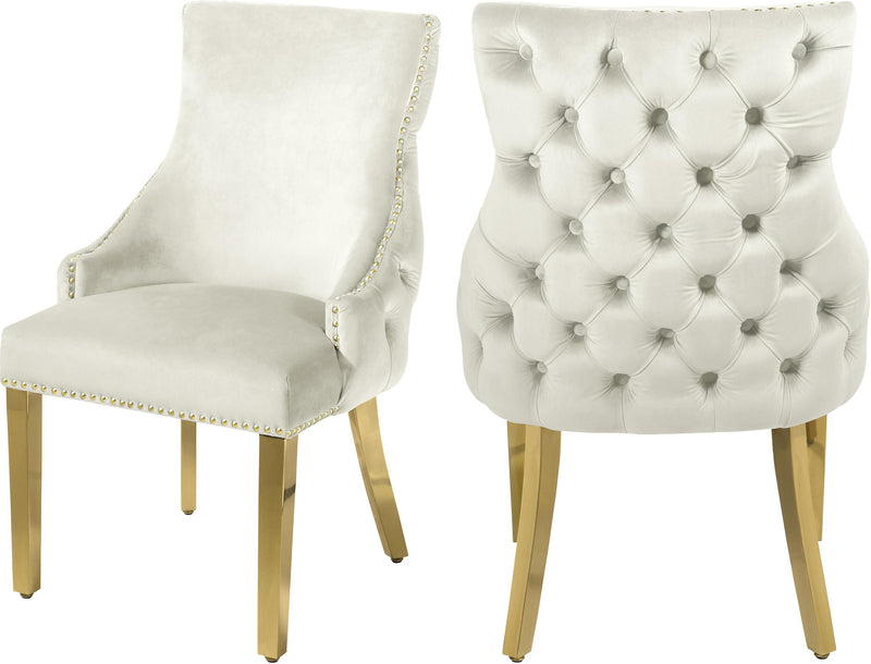 Tuft Cream Velvet Dining Chair image