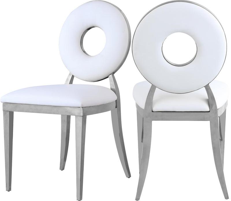 Carousel White Faux Leather Dining Chair