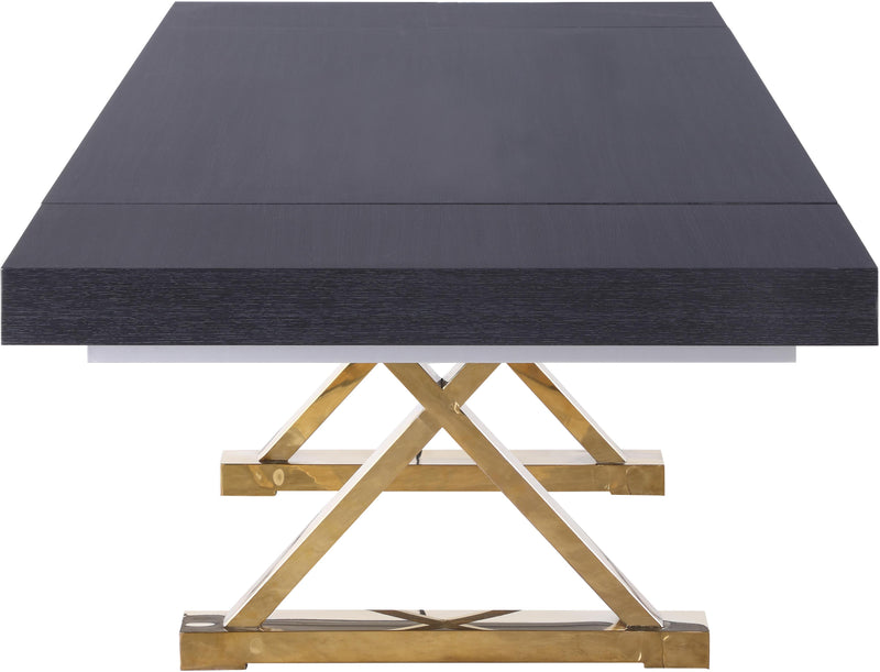 Excel Grey Oak Veneer Lacquer Extendable Dining Table (3 Boxes)