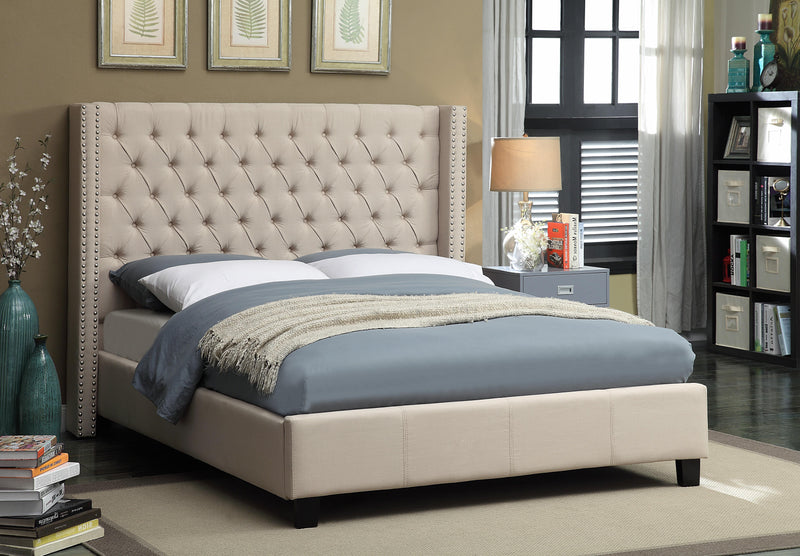 Ashton Beige Linen King Bed