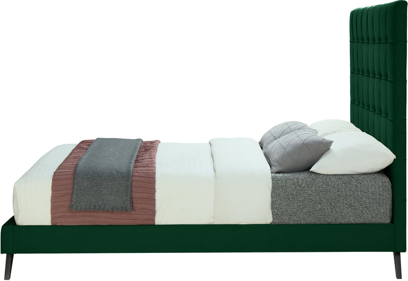 Elly Green Velvet King Bed