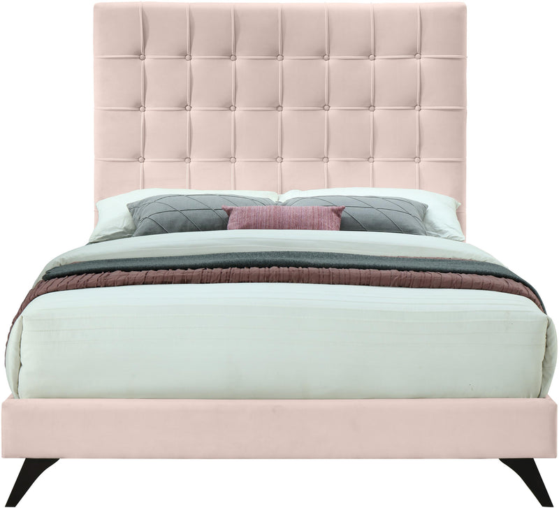 Elly Pink Velvet Full Bed