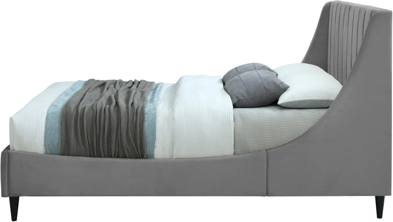 Eva Grey Velvet King Bed