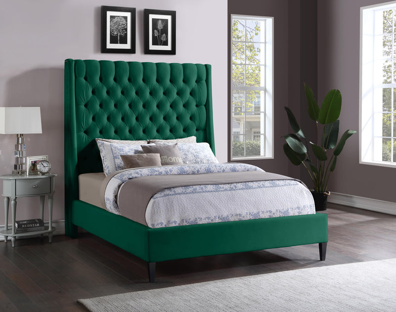 Fritz Green Velvet Queen Bed