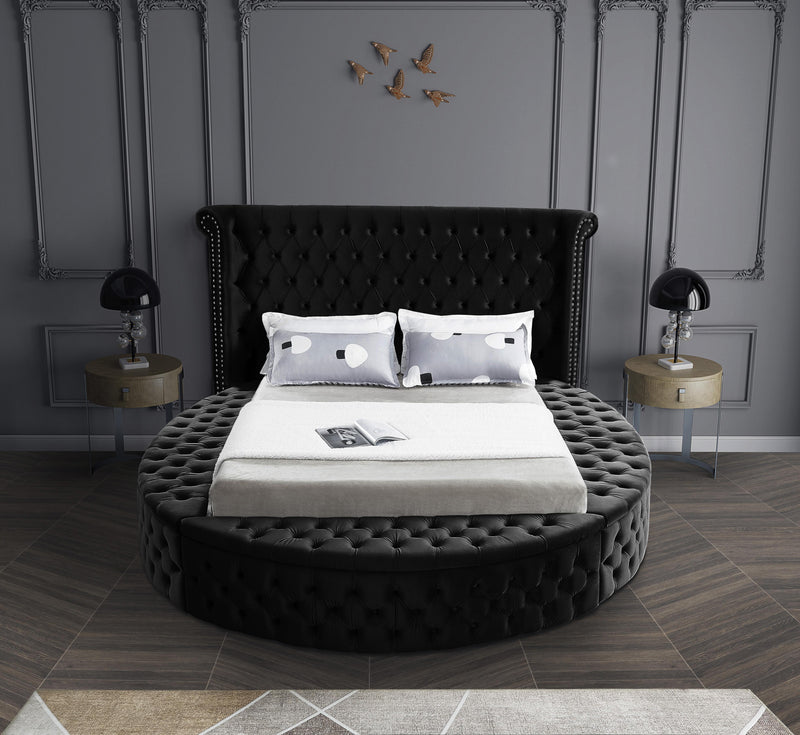 Luxus Black Velvet King Bed (3 Boxes)