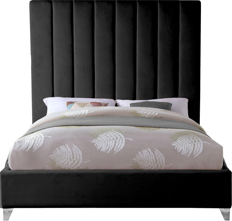 Via Black Velvet King Bed